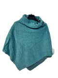 Poncho KATH - Italian Boiled Wool Poncho - Vera Tucci OriginalsBoiled Wool Clothing LIGHT TEAL