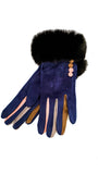 Handschuhe mit Pelzbesatz aus Felicity-Kunstwildleder – G08