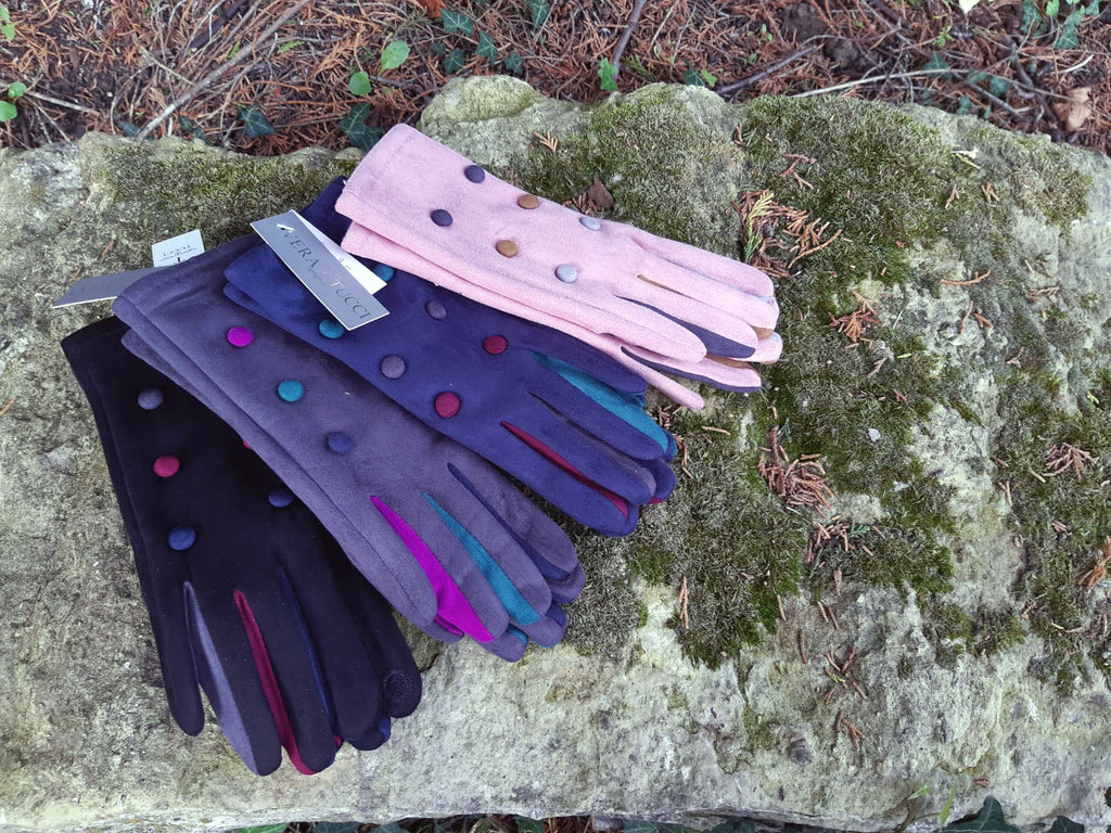 Gloves Babs Suede Feel 6 Button Glove - G07 - Vera Tucci OriginalsAccessories