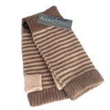 Gloves Striped Fingerless Mittens - G16 - Vera Tucci OriginalsAccessories TAUPE/BEIGE