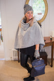Poncho KATH - Italian Boiled Wool Poncho - Vera Tucci OriginalsBoiled Wool Clothing LIGHT GREY