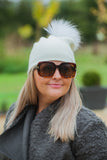 Hat May - Beanie with Fur Pom Pom - HT07 - Vera Tucci OriginalsAccessories Light Grey 13# SOLD OUT