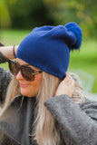 Hat May - Beanie with Fur Pom Pom - HT07 - Vera Tucci OriginalsAccessories Navy Blue 10#