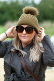 Hat Mia Angora Ribbed Fur PomPom Hat - HT01 - Vera Tucci OriginalsAccessories