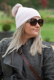 Hat Mia Angora Ribbed Fur PomPom Hat - HT01 - Vera Tucci OriginalsAccessories