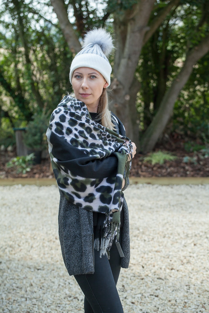 Scarves Moira Abstract Leopard Print Scarf - Vera Tucci OriginalsAccessories OLIVE SOLD OUT