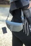 Leather / Suede Bag MARIELLA - Leather Bum Bag - STYLE 005 NEW COLS FOR SPRING - Vera Tucci OriginalsBags DARK GREY