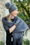 Scarves Adele Knitted Glitter Scarf - SC5069 - Vera Tucci OriginalsAccessories DARK GREY