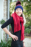 Scarves Adele Knitted Glitter Scarf - SC5069 - Vera Tucci OriginalsAccessories RED