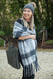 Scarves Quinna Wrap Scarf - SC5063 - Vera Tucci OriginalsAccessories Black/Grey