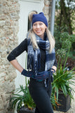 Scarves Quinna Wrap Scarf - SC5063 - Vera Tucci OriginalsAccessories Navy/Grey