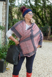 Scarves Diane Large Checked Wrap Scarf - SC2010 - Vera Tucci OriginalsAccessories BURG/GRY