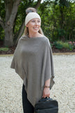 Poncho ANABELLE - Womens Cashmere Mix Poncho One Size - Vera Tucci OriginalsAccessories Taupe
