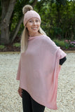 Poncho ANABELLE - Womens Cashmere Mix Poncho One Size - Vera Tucci OriginalsAccessories ROSE PINK