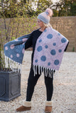 Scarves Wendy Circle Pattern Knitted Scarf - SC5094 - Vera Tucci OriginalsAccessories TEAL/ROSE