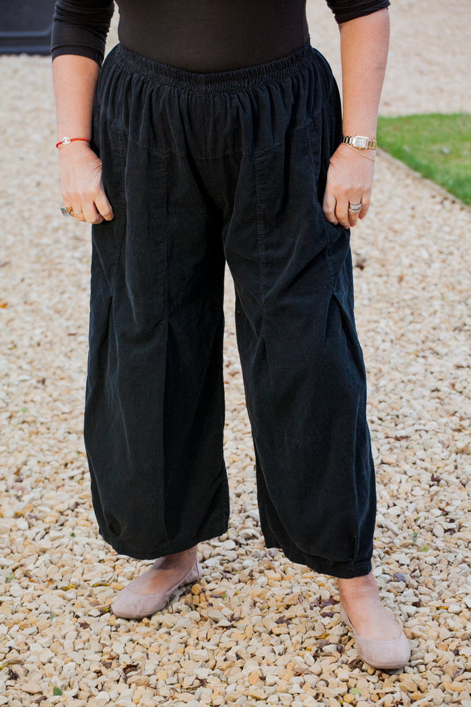 Pin Cord PORTICI 618/C Italian Pin Cord Trousers - Vera Tucci OriginalsItalian Clothing 1 / BLACK