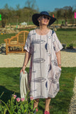 Dress Cotton Fish Pattern Dress - Vera Tucci OriginalsLondon Clothing Lightweight / ROSE PINK