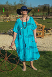 Dress Cotton Fish Pattern Dress - Vera Tucci OriginalsLondon Clothing Lightweight / SKY BLUE