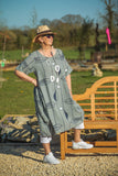 Dress Cotton Fish Pattern Dress - Vera Tucci OriginalsLondon Clothing Lightweight / MID GREY