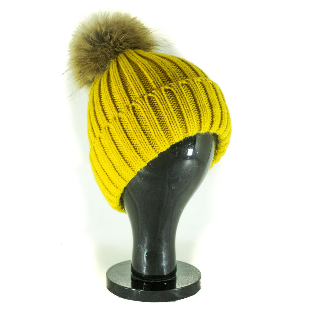 Hat Matilda Acrylic Ribbed Pom Pom Hat - Vera Tucci OriginalsAccessories