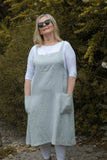 Linen ALTAMURA S2012/P LINEN BACKLESS APRON DRESS - Vera Tucci OriginalsItalian Clothing