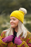 Pearly Glister Cable Faux Pom Pom Hat HL20-F23
