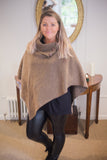 Poncho KATH - Italian Boiled Wool Poncho - Vera Tucci OriginalsBoiled Wool Clothing TAUPE