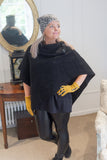 Poncho KATH - Italian Boiled Wool Poncho - Vera Tucci OriginalsBoiled Wool Clothing BLACK