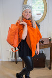 Poncho KATH - Italian Boiled Wool Poncho - Vera Tucci OriginalsBoiled Wool Clothing Orange