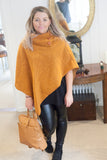 Poncho KATH - Italian Boiled Wool Poncho - Vera Tucci OriginalsBoiled Wool Clothing MUSTARD
