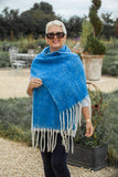 Scarves REMY - PLAIN COLOUR THICK TASSEL SCARF CLRMD202103-27-B - Vera Tucci OriginalsAccessories 4 BLUE