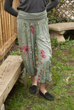 DAPHNE - Harem Pants Floral Pattern Viscose Trousers
