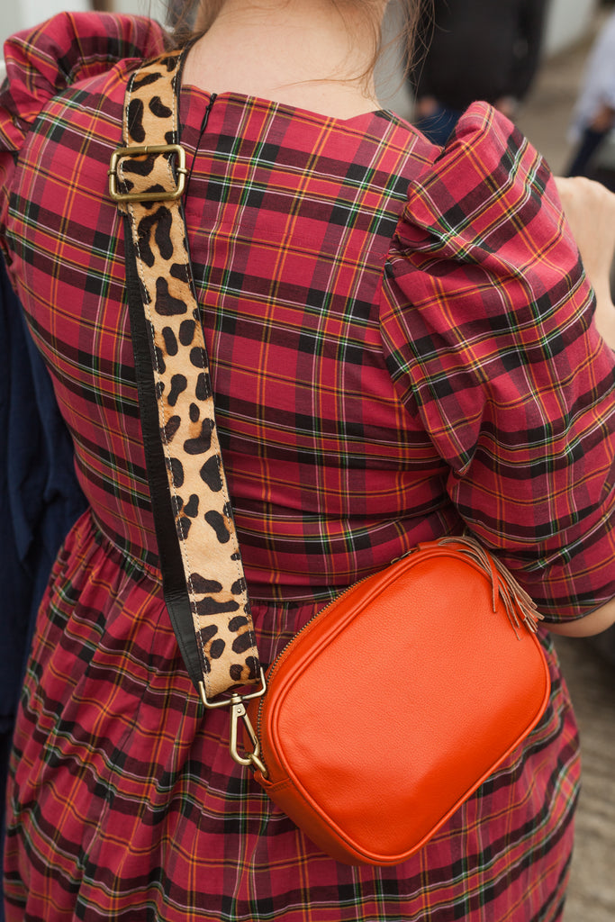Luxury Leather Bag Strap - Cheetah
