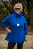 Knitwear LIZETTE - ITALIAN ROLL NECK JUMPER WITH FRINGE HEM SA7316 - Vera Tucci OriginalsItalian Clothing