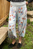 ANTONIA - Harem Pants Floral Pattern Viscose Trousers