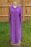 Pin Cord ABIGAILLE- 12002 ITALIAN PIN CORD DRESS WITH FULL BUTTON FRONT - Vera Tucci OriginalsItalian Clothing 0 / PURPLE