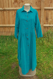 Pin Cord ABIGAILLE- 12002 ITALIAN PIN CORD DRESS WITH FULL BUTTON FRONT - Vera Tucci OriginalsItalian Clothing 0 / TEAL