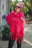 Scarves THICK PLAIN TASSEL SCARF CLRMD202103-35 10 COLS - Vera Tucci OriginalsAccessories 1 FUCHSIA