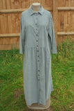 Pin Cord ABIGAILLE- 12002 ITALIAN PIN CORD DRESS WITH FULL BUTTON FRONT - Vera Tucci OriginalsItalian Clothing 0 / GREY