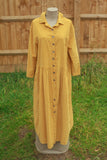 Pin Cord ABIGAILLE- 12002 ITALIAN PIN CORD DRESS WITH FULL BUTTON FRONT - Vera Tucci OriginalsItalian Clothing 0 / GOLDEN YELLOW