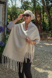 Scarves THICK PLAIN TASSEL SCARF CLRMD202103-35 10 COLS - Vera Tucci OriginalsAccessories 2 BEIGE