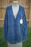 Knitwear GINA - ITALIAN ONE BUTTON CHENILLE CARDIGAN KNITWEAR SA9183 - Vera Tucci OriginalsItalian Clothing