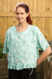 CROP JACKET - ANTI CREASE LINEN BLEND -PATTERN 10