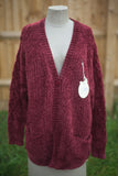 Knitwear GINA - ITALIAN ONE BUTTON CHENILLE CARDIGAN KNITWEAR SA9183 - Vera Tucci OriginalsItalian Clothing