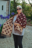 Scarves HEARTS PATTERN SCARF CLRMD202103-33 6 COLS - Vera Tucci OriginalsAccessories 6 WINE