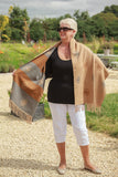 Scarves POPPY - SEED HEAD PATTERN SCARF RMD202106-16 10 COLS - Vera Tucci OriginalsAccessories 1 CAMEL