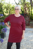 Knitwear CALABRIA - LONGLINE ITALIAN JUMPER DRESS SA7331 - Vera Tucci OriginalsItalian Clothing BURGUNDY