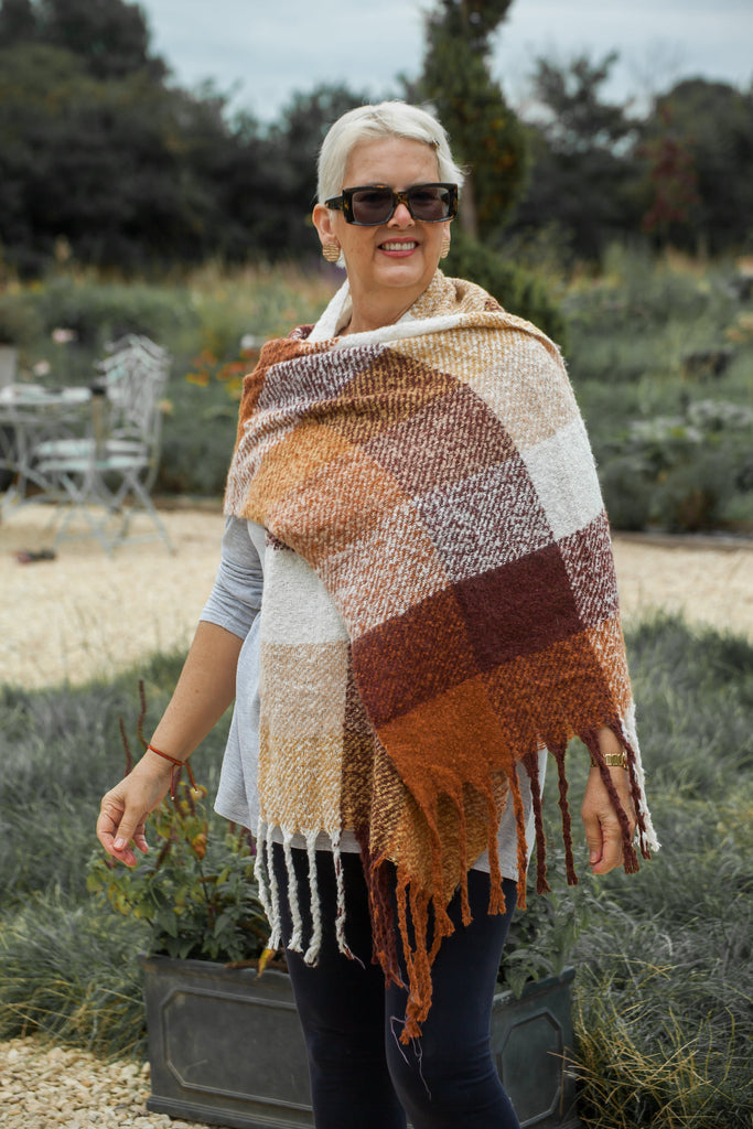 Scarves MULTI SQUARES PATTERN CLRMD202103-17 3 COLS - Vera Tucci OriginalsAccessories 2 TAN