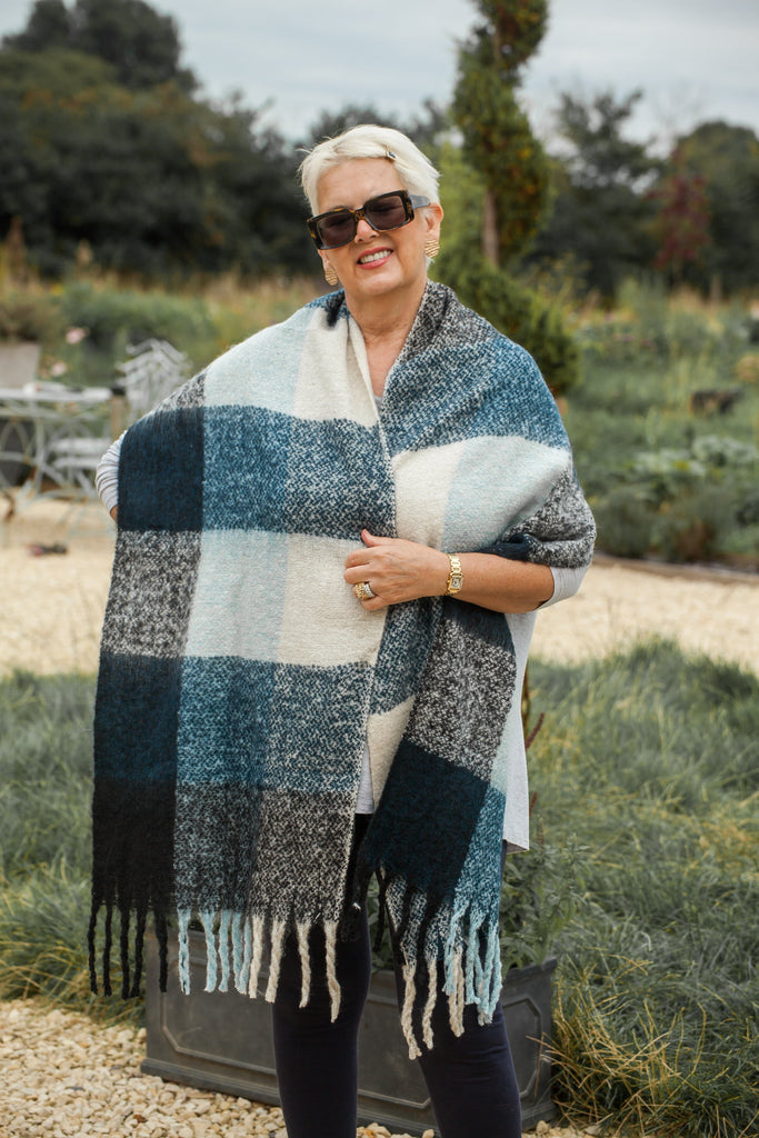 Scarves MULTI SQUARES PATTERN CLRMD202103-17 3 COLS - Vera Tucci OriginalsAccessories 1 TEAL