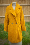 Knitwear EDWINA - ITALIAN TEDDY BEAR COAT SUPER SOFT AND COSY 7S585 - Vera Tucci OriginalsItalian Clothing MUSTARD